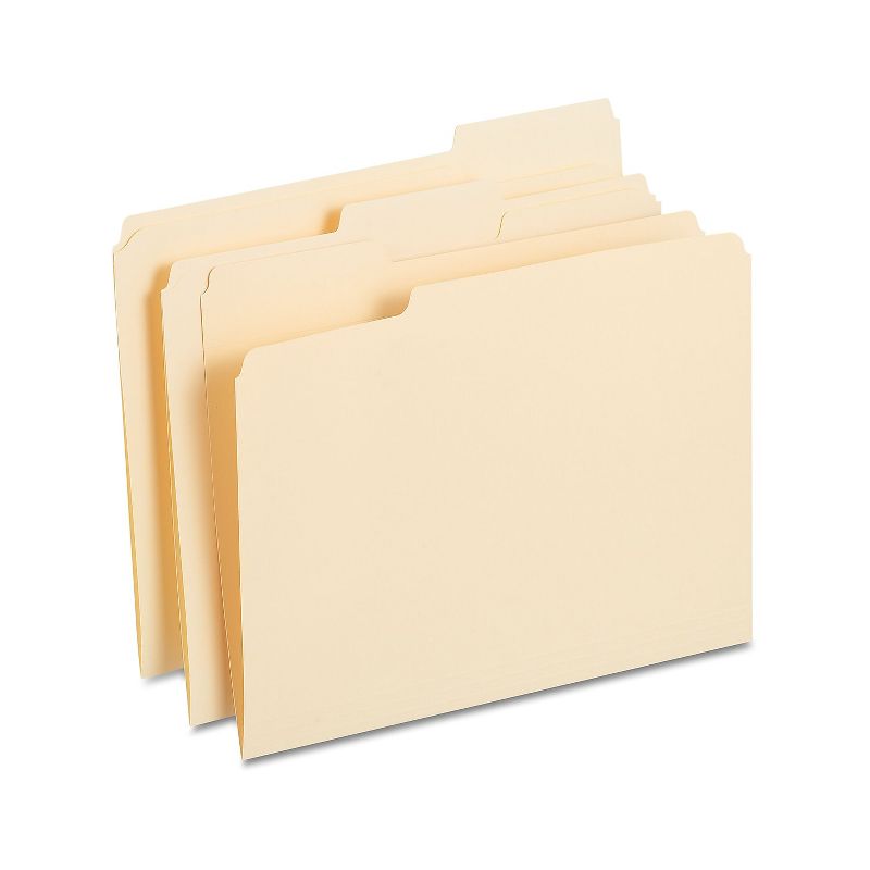 MyOfficeInnovations 3 Tab Manila File Folders with Reinforced Tabs Letter 250/Box 502677, 1 of 6