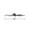 Possini Euro Design 60" Defender Farmhouse Rustic Indoor Outdoor Ceiling Fan 8 Blade LED Light Remote Control Bronze Oak Finish Blades Bedroom - 4 of 4