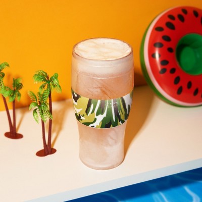 Green Camo Double Walled Freezable Beer Glass, 16oz