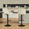 YOUNIKE Adjustable Swivel Counter Height Bar stools Set of 2 Modern Leather Island Barstools Seat Size 19.69"Wx15.75"Dx(22.83-32.28)"H - 2 of 4