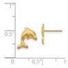 Black Bow Jewelry Kids Satin and Diamond-Cut Dolphin Post Earrings in 14k Yellow Gold - 4 of 4