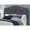 Monarch Specialties Bed Queen Size Platform Bedroom Frame Upholstered Velvet Wood Legs Grey Chrome Traditional - 3 of 4