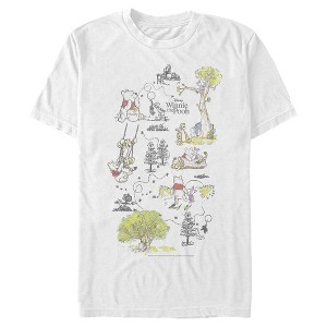 Men's Winnie the Pooh Hundred Acre Woods Storybook Map T-Shirt - 1 of 4