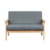 Solid Wood Loveseat and 2 Chairs Set with Full Foam Seats for Living Room - 3 of 4
