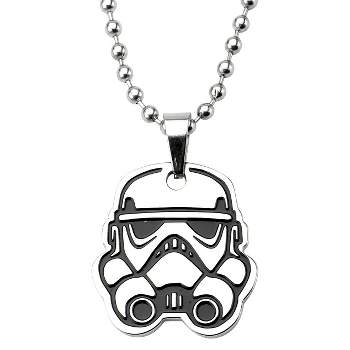 Men's Star Wars Stormtrooper Cut Out Stainless Steel Pendant (18")