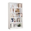 MAYEERTY 5-Shelf Black Wood Bookcase, 60" Tall - Bedroom, White - 4 of 4