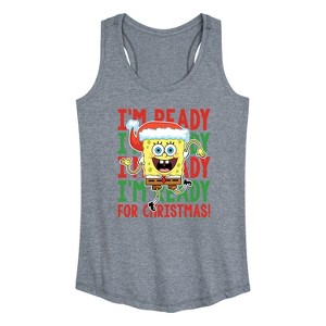 Women's - SpongeBob SquarePants - I'm Ready For Christmas Graphic Racerback Tank - 1 of 4