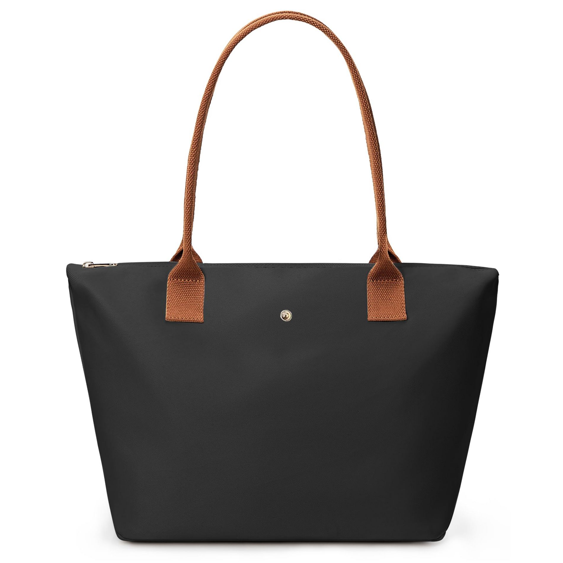 Tote Bag for Women Nylon Top-Handle Purse,Shoulder Hobo handBag with Zipper Leisure Foldable Weekend Black