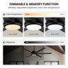 Ludomide Large Ceiling Fans with Lights and Remote, Modern Black Industrial Ceiling Fan Light for Farmhouse Living Garage Covered Outdoor - 4 of 4