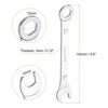 Unique Bargains CR-V Chrome Plated 6-Point Ended Box 15 Degree Offset Open End Metric Thin Combination Wrench - 2 of 4