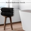 BRINJOY 4-Pack Extra Large Bath Towels - 30x60 Inch 100% Ultra-Fine Cotton, Lightweight Quick-Dry Bath Towels (Black) - 4 of 4