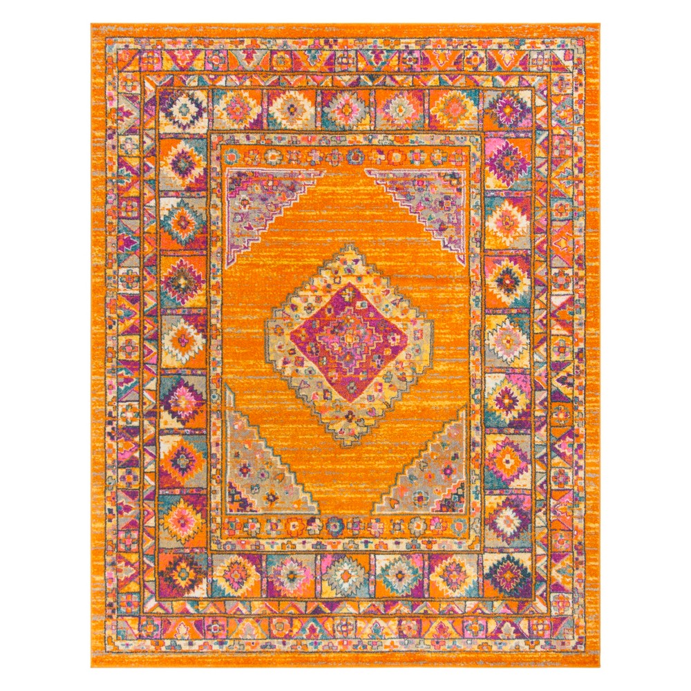 9'x12' Geometric Design Loomed Area Rug Orange/Fuchsia - Safavieh