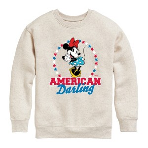 Boys' - Disney - American Darling Minnie Graphic Long Sleeve Fleece Sweatshirt - 1 of 4