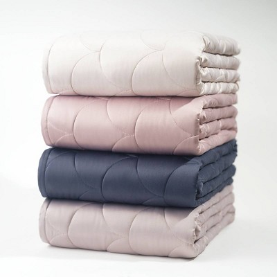 Luxurious King Charcoal Reversible Quilted Velvet and Satin Blanket