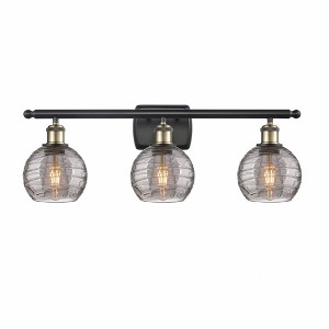 Athens Deco Swirl - 3 Light Bath Vanity In Industrial Style-11 Inches Tall and 26 Inches Wide - 1 of 1