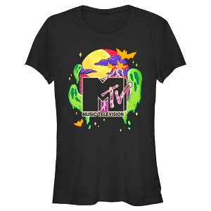 Juniors Womens MTV Colorful Halloween Logo T-Shirt - 1 of 4