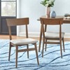 Lifestorey 6pc Newington Mid-Century Dining Set with Bench Walnut/Mocha : Rectangle Table, Upholstered Chairs - image 2 of 4