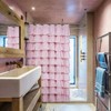 Pink Ruffle Shower Curtain Farmhouse Rustic Fabric Cloth Shower Curtains for Bathroom, 72" x 72" - 2 of 4