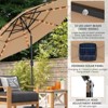 Okak 3-Tier Beach Umbrella with Push Button Tilt and Crank, Sun Umbrella with 32 Solar LED, Big Umbrella for Backyard, Garden - 4 of 4