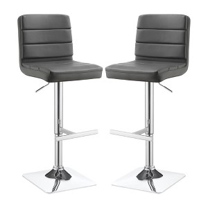 Simple Relax Set of 2 Adjustable Bar Stools with Metal Footrest - 1 of 4