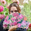 eeBoo Piece & Love: Sarah Jarrett - 15" Paper Fan for Adults, Vibrant Floral & Bird Design - 4 of 4