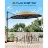 10FT Cantilever Patio Umbrella, 360° Rotation Offset Umbrella, Easy Crank & Tilt Adjustment, UV Protection for Backyard, Poolside - 3 of 4