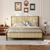 FUFU&GAGA Classic Solid Wood Queen Bed Platform Bed: High - Load Capacity & Chic Geometric Design - 2 of 4