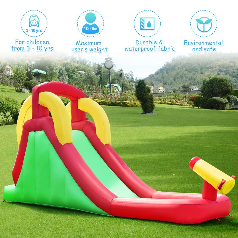 Costway Inflatable Water Slide Bounce House Bouncer Kids Jumper Climbing w/ 480W Blower, 5 of 11