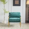 CAVINAS 27.56" Modern Accent Chair, Upholstered Arm Chair with Plush Cushions, Minimalist Metal Frame, and Wooden Armrest Design - 3 of 4