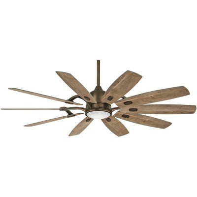 65" Minka Aire Rustic Farmhouse Indoor Ceiling Fan with LED Light Remote Control Heirloom Bronze for Living Room Kitchen Bedroom