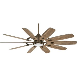 65" Minka Aire Rustic Farmhouse Indoor Ceiling Fan with LED Light Remote Control Heirloom Bronze for Living Room Kitchen Bedroom - 1 of 4