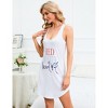 Women Sleeveless Nightgowns Comfy Sleepshirt Cute Printed Sleepwear Sexy Crossover Lace Back Sleep Dress - 2 of 4
