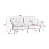 SKRAN 70"Velvet Sofa Bed, Convertible Folding Sleeper Couch with 2 Pillows ＆ Golden Metal Legs for Living Room Apartment Office - 3 of 4