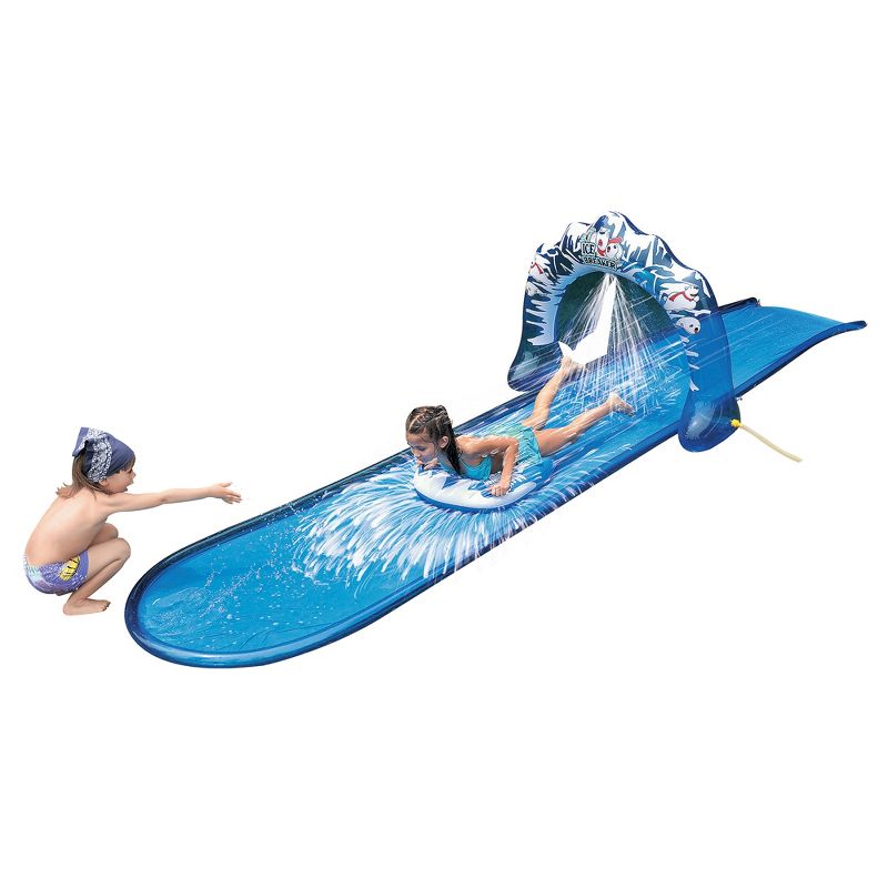 Jilong Outdoor Inflatable 16 Foot Slip and Slide Icebreaker Water Slide with Racing Raft and Water Sprayer for Ages 4 and Up, Blue, 2 of 5
