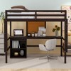 NicBex Twin/Full Size Loft Bed with Desk & Chalkboard,Rustic Full Loft Bed with 2-Drawer Cabinet,Wooden Loft Bed for Kids,Teens - 2 of 4