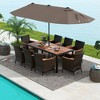 Costway 11 PCS Patio Dining Set with 15ft Double-Sided Patio Umbrella (Base Included) Beige/Coffee/Navy/Orange/Wine/Grey - 2 of 4