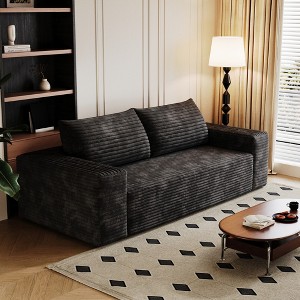 71" Corduroy 3-Seater Sofa with Deep Seat Design, Family Sofa for Living Room or Apartment, No Assembly Sofa for Couples or Guests-Koiai - 1 of 4