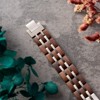 Men's Stainless Steel and Natural Wood Link Bracelet, Wide Wristband with Secure Clasp - 2 of 4