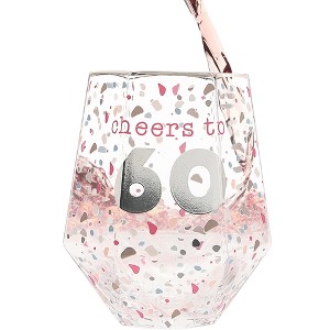 Pavilion Gift Company - Cheers to 60 - 16 oz Geometric Glass - Drinkware - 1 of 4