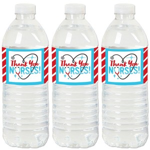 Thank You Nurses - Nurse Appreciation Week Water Bottle Sticker Labels - Set of 20 - 1 of 4