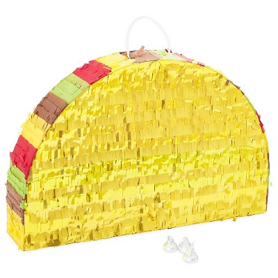 Taco Party Pinata for Cinco De Mayo, Mexican Fiesta Party Supplies, Kids Birthday, Small 17 x 10.8 inches