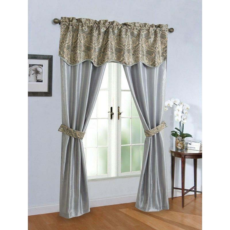 Kate Aurora Complete 5 Pc. Sheer Window in a Bag Curtain & Valance Set, 1 of 5