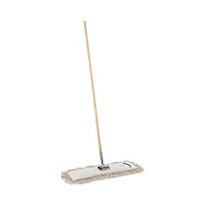 Boardwalk Cotton Dry Mopping Kit, 24 x 5 Natural Cotton Head, 60" Natural Wood Handle - 1 of 4