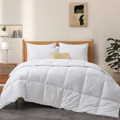 Peace Nest Lightweight White Goose Feather Down Duvet Comforter with 100% Cotton Fabric, Twin