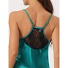 cheibear Women's Satin Sliky Sleeveless Lace Trim Camisole Tops with Shorts Pajamas Sets - 4 of 4