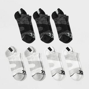 Women's 6+1 Bonus Pack Active Accents Tab No Show Socks - All In Motion™ Black/Gray 4-10 - 1 of 3