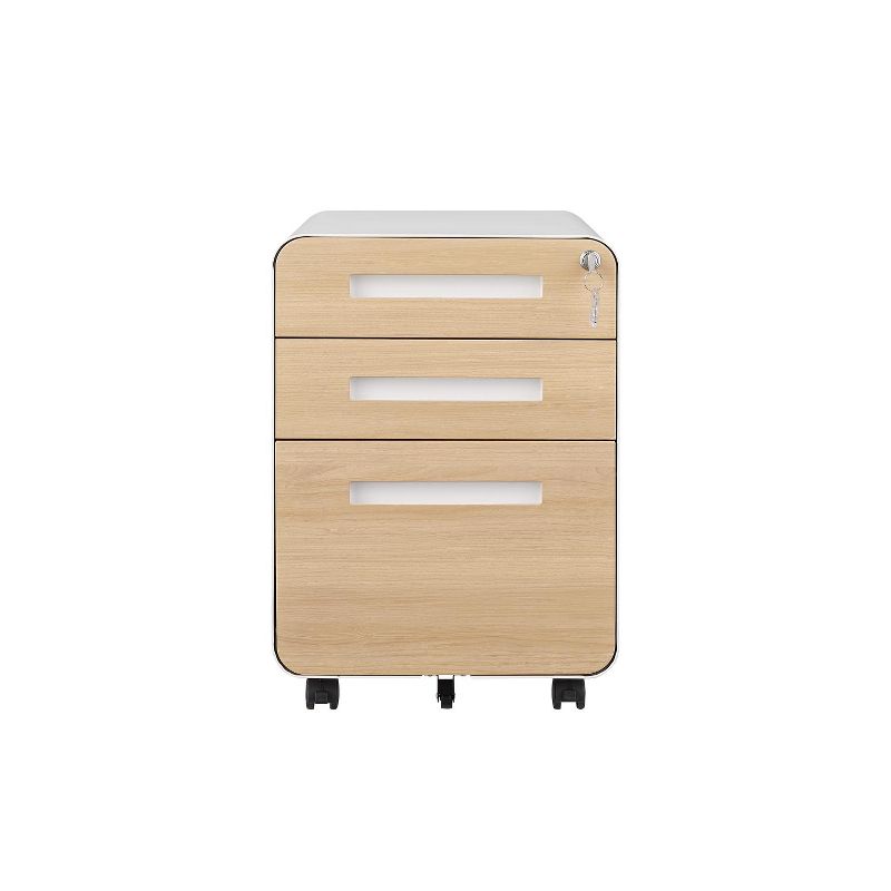 Mobile Storage Cabinet Under Desk Office,Simple Style Versatile, 5 Wheel Design Anti-Tilting Cold Rolled Steel Waterproof Moisture-The Pop Home, 1 of 12