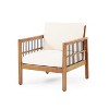 VYNXARIA Acacia Wood and Wicker Outdoor Club Chair, Deep Seating with Soft Cushion, Porch Chairs for Garden,Backyard Porch Balcony,Beige Cushion - 3 of 4