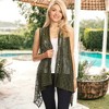 Anna-Kaci Women's Sleeveless Open Front Crochet Shawl Cardigan Bikini Cover Up - 2 of 4