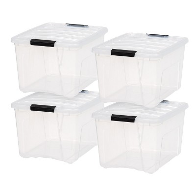 Iris Usa 4 Pack 40qt Clear View Plastic Storage Bin With Lid And Secure ...